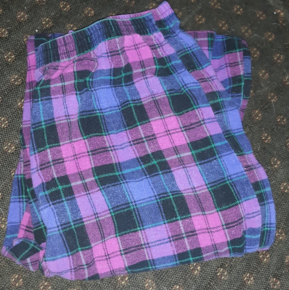 Purple and blue pajama pants